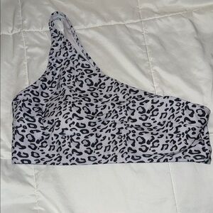 Leopard Print One-Shoulder Bikini top
